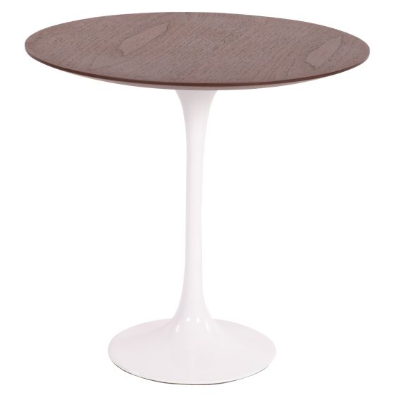 Eero Saarinen stil Tulip Side table | sidebord 50cm Top valnød Base hvid