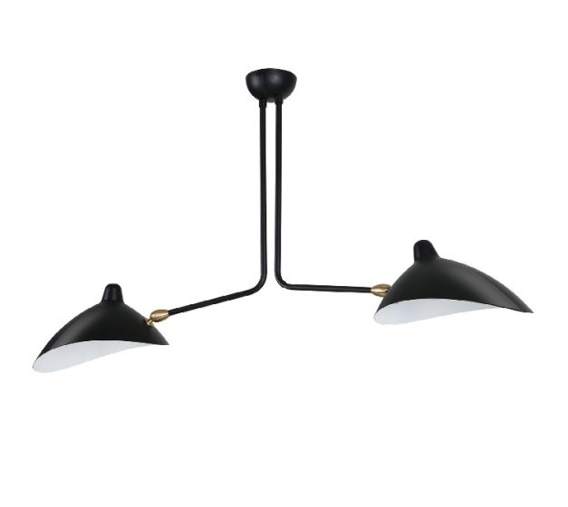 Serge Mouille Contemporary | anheng lys 2-arm svart