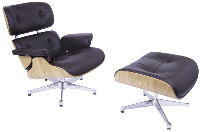 bluefurn fåtölj med Hocker | Eames stil EA670