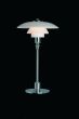 Henningsen style DPH 3/2 | lampe de table petit Chrome, verre blanc