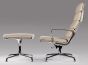 Eames estilo EA222 Aluminum Chair Softpad espreguiçadeira e Otomano | espreguiçadeira com Hocker