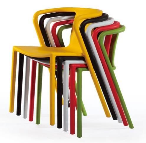 Air armchair stackable yellow, black, grey, red, green stacked