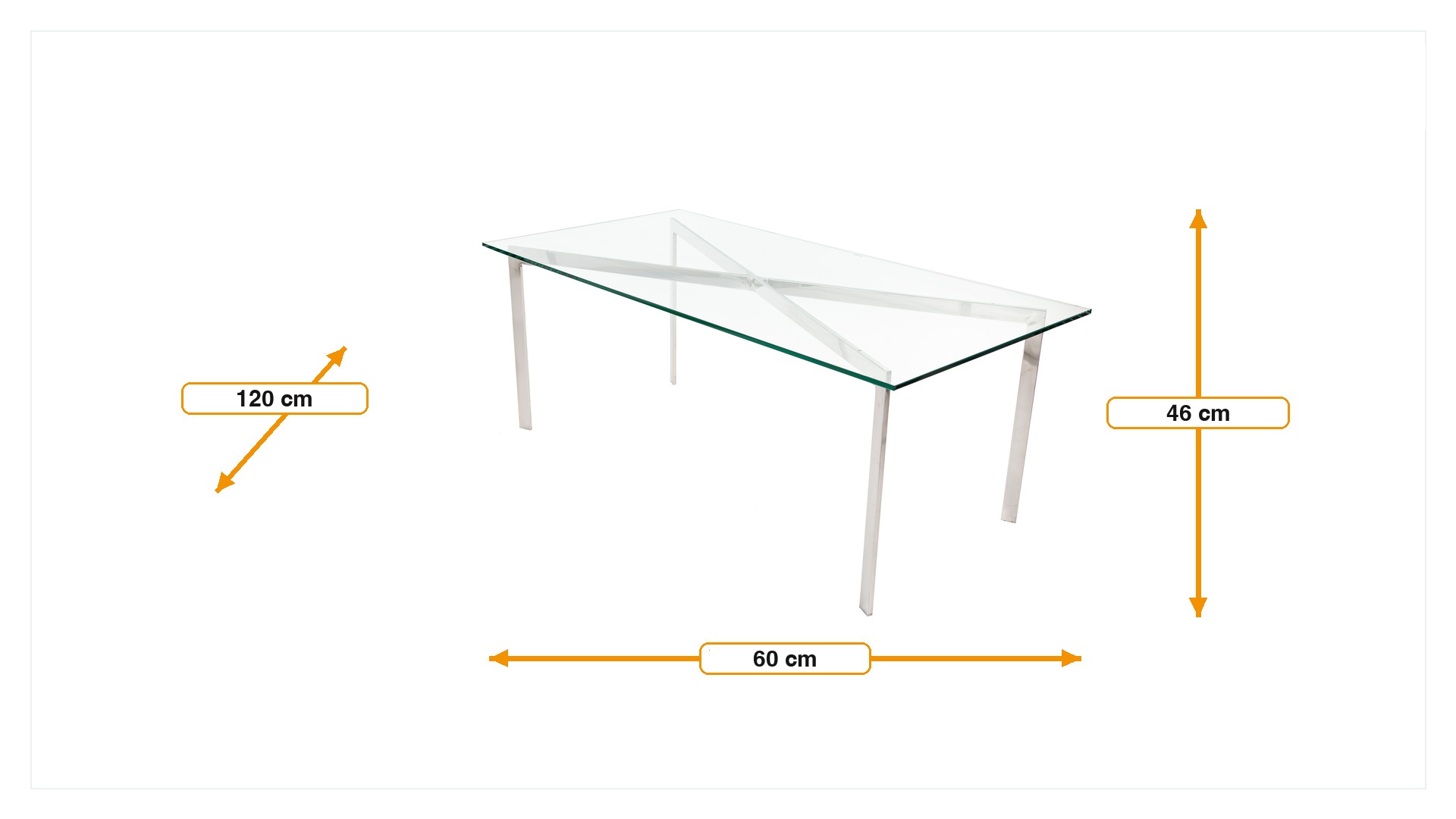 Dimensiones de Mesa de centro Barcelona Pavillion 120cm transparente