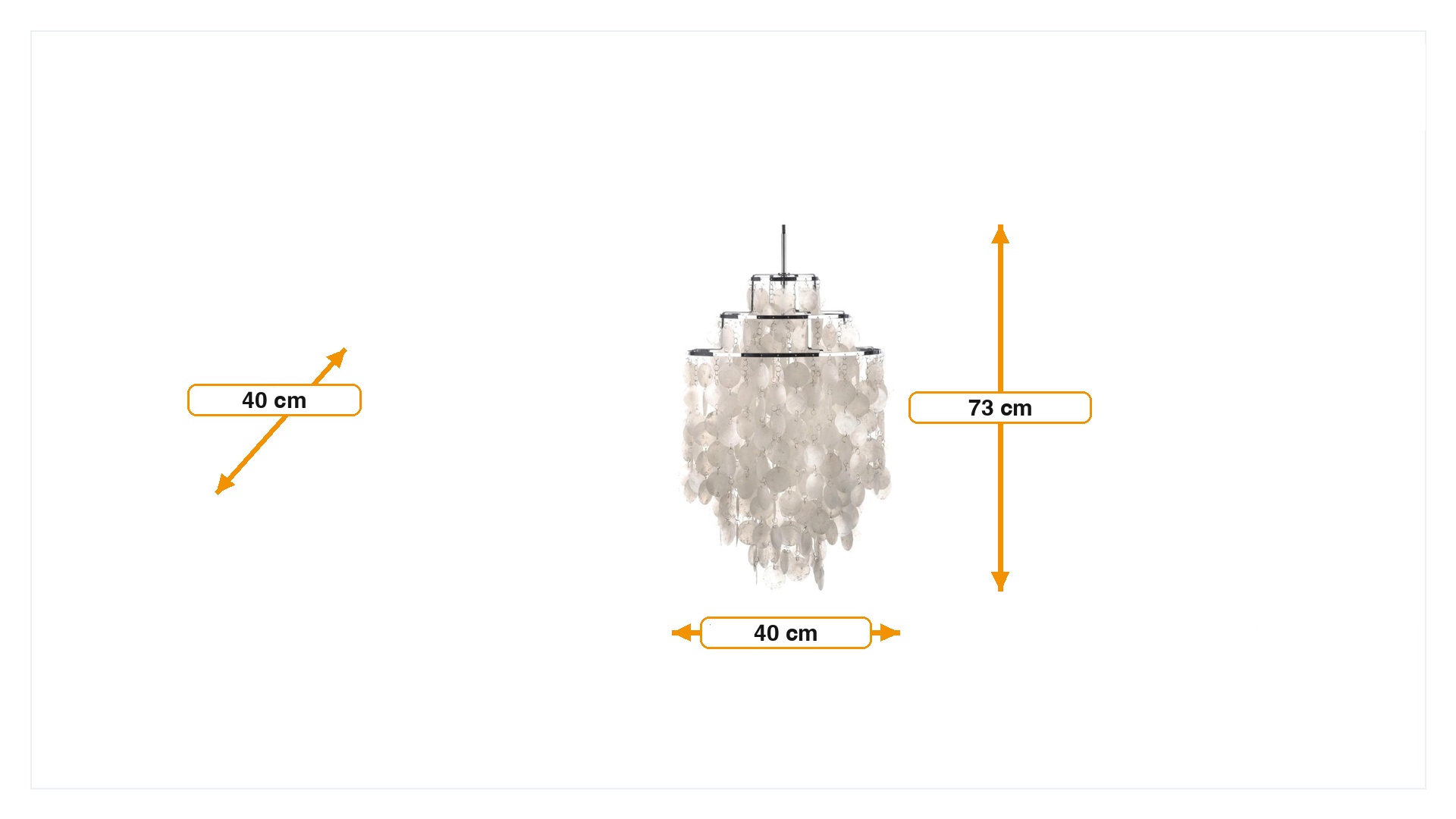 Mål for Anheng lys Shell style lamp pärla
