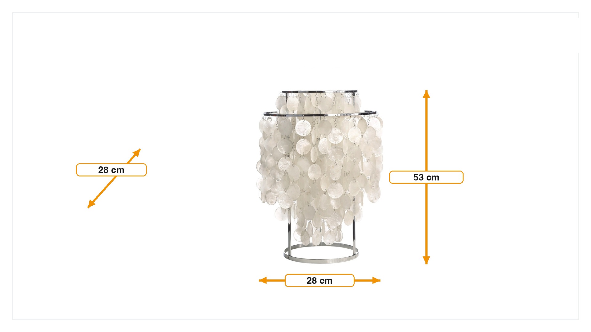 Dimensiones de Luz de mesa Shell style lamp de perla
