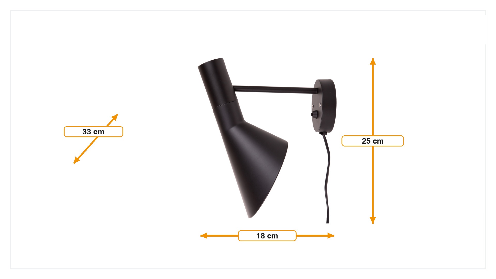 Dimensions de Lampe murale DD AJ Lampe