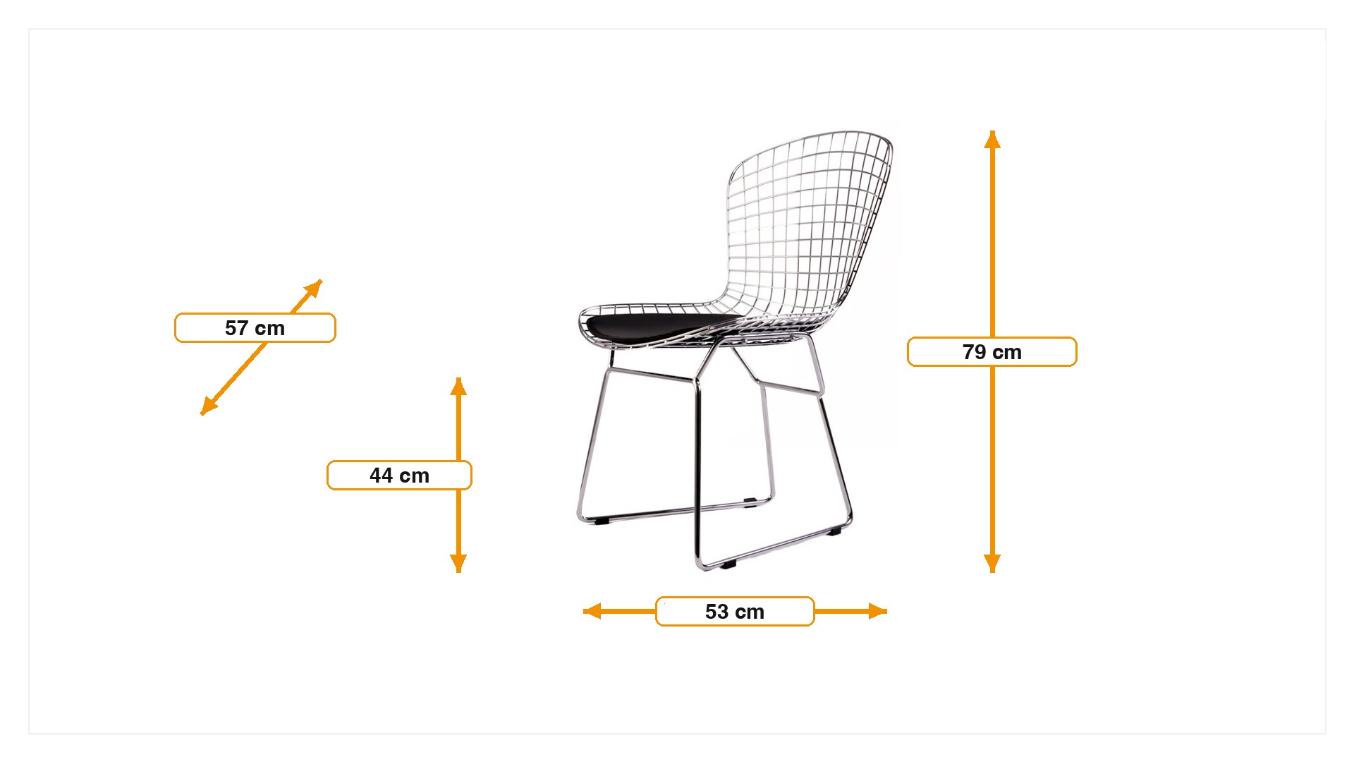 Mått för Matsal stol Bertoia
