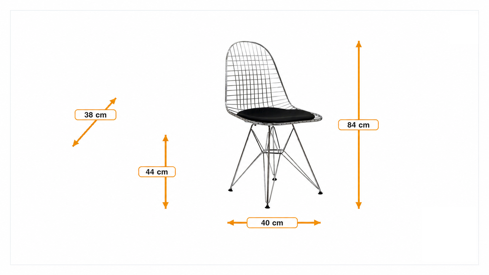 Product dimensions for Dining chair DKR