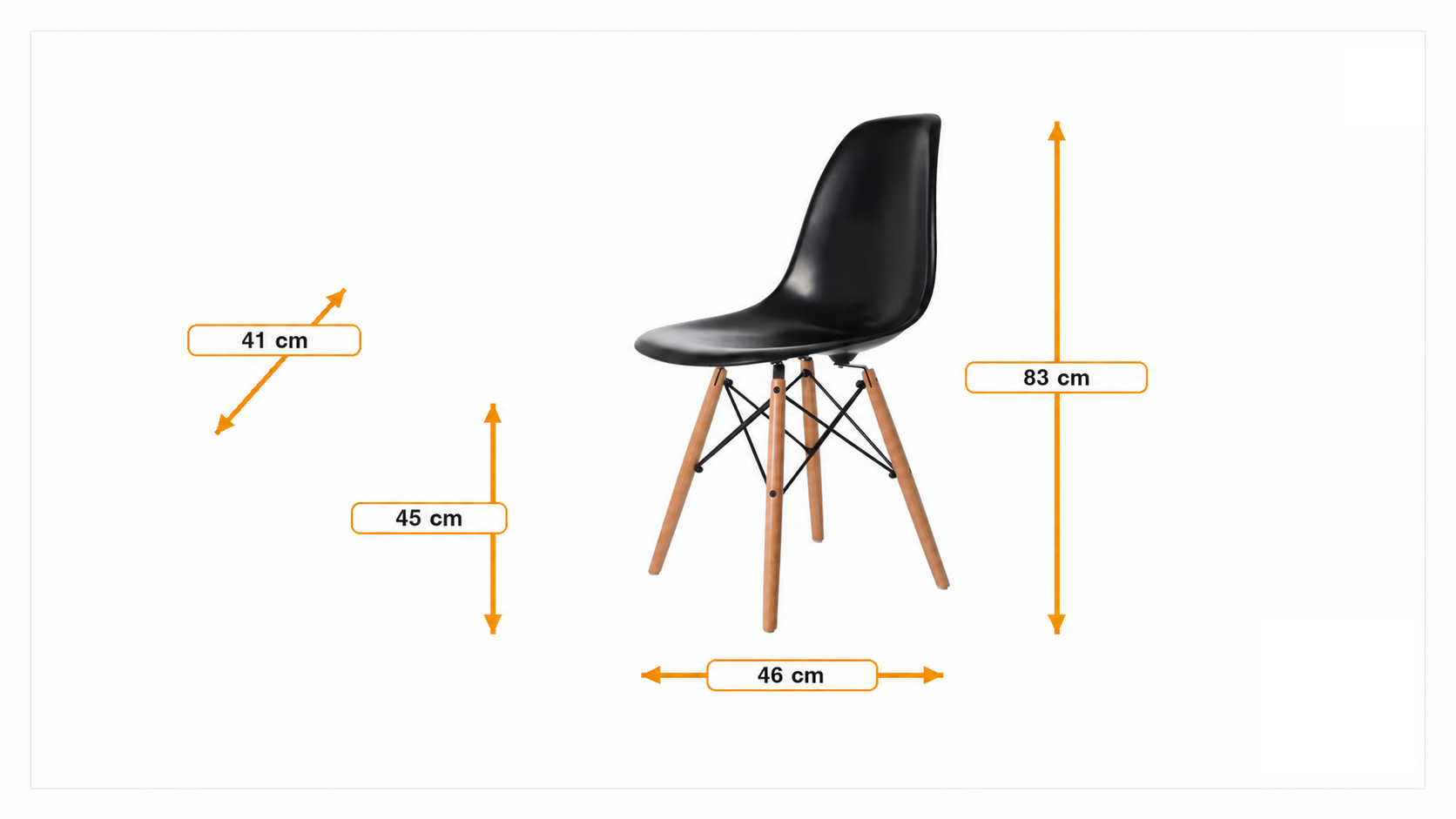 Mål for Spisestue stol DSW blank