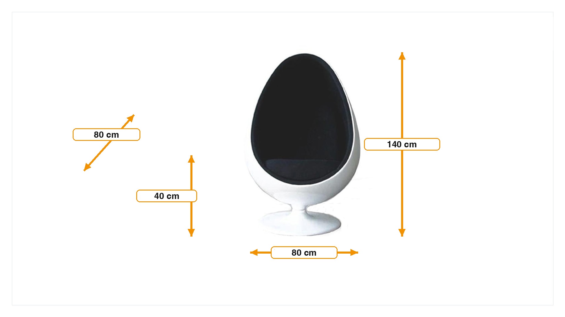 Dimensiones de Sillón Egg pod chair