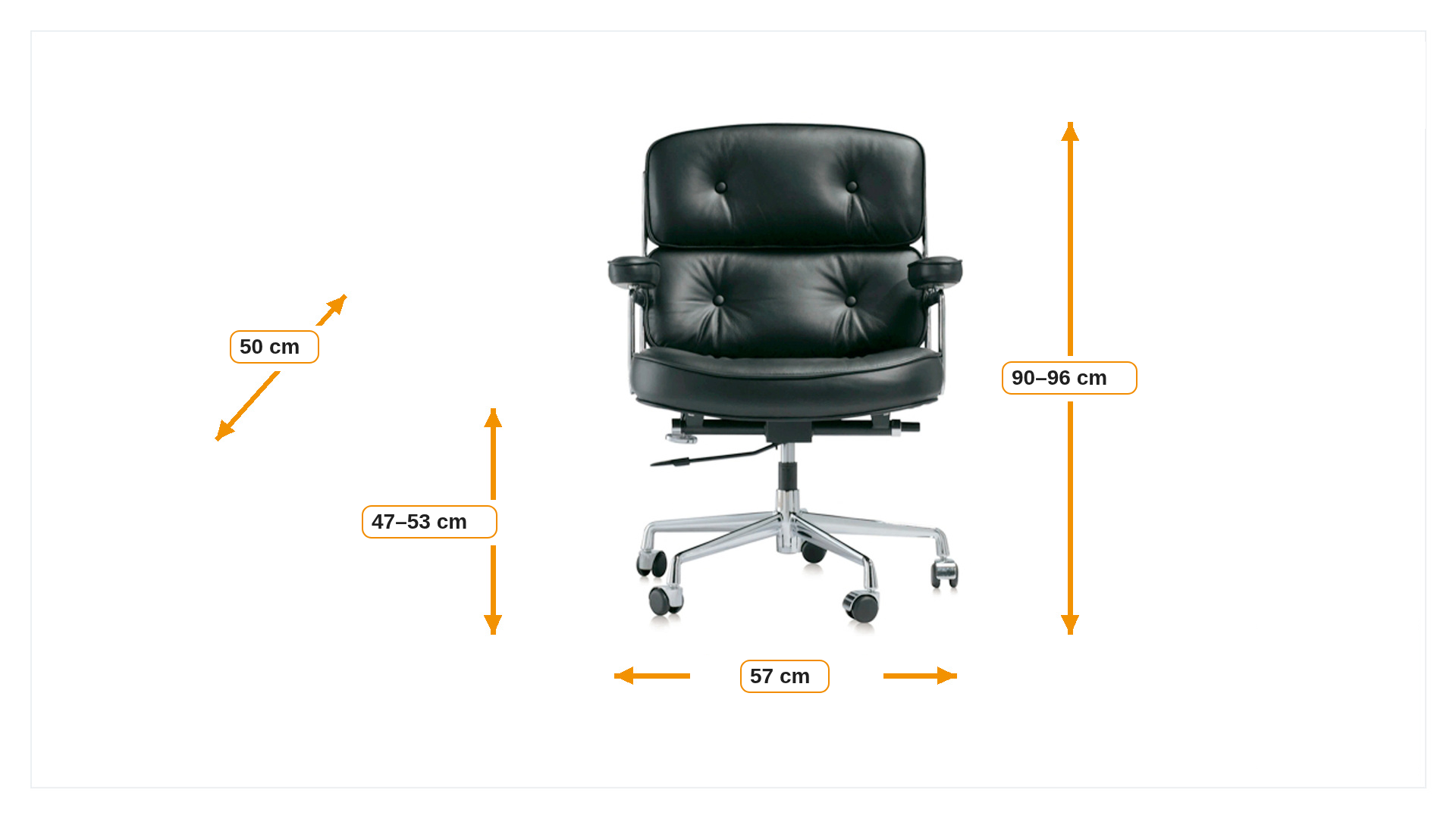 Product dimensions for Office chair ES104