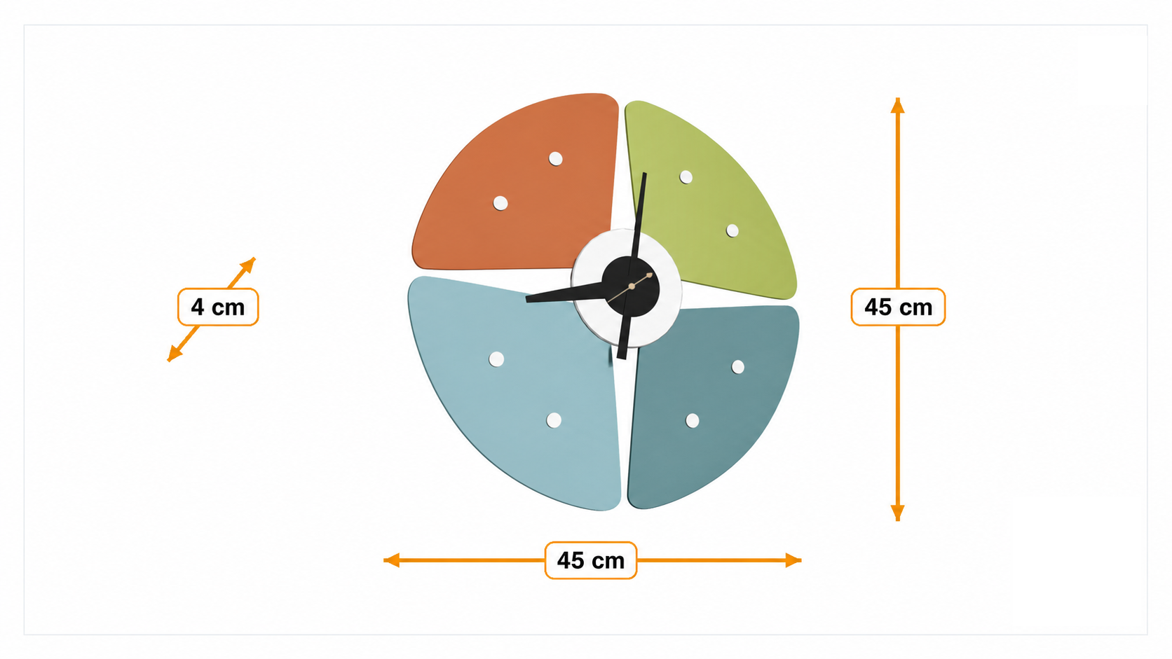 Dimensões de Relógio de parede Relógio pétala multicor