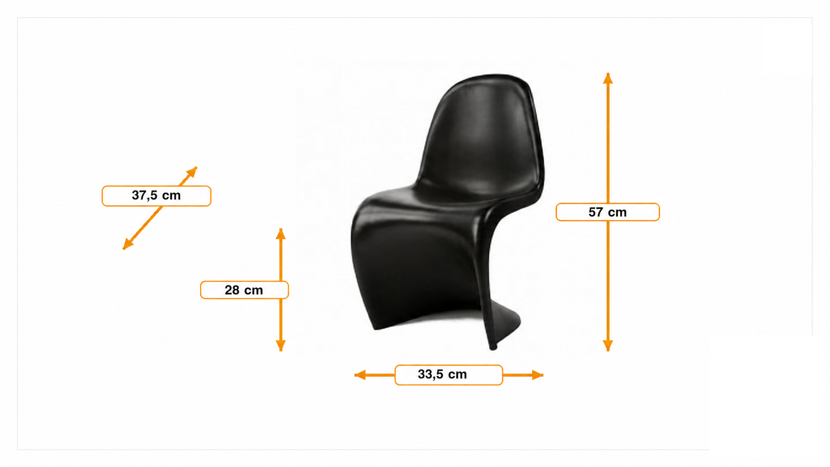 Dimensões de Cadeira cadeira Panton lustroso