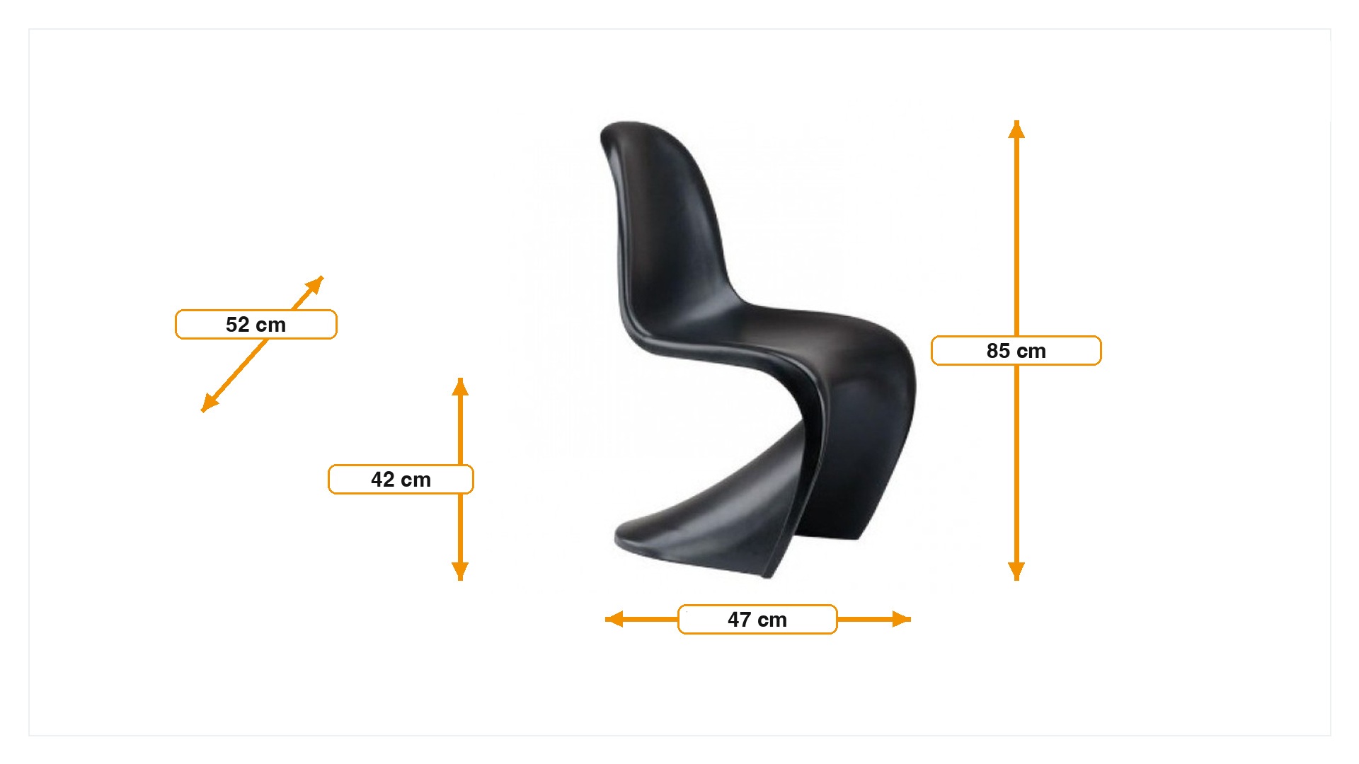Dimensiones de Silla de comedor silla Panton mate