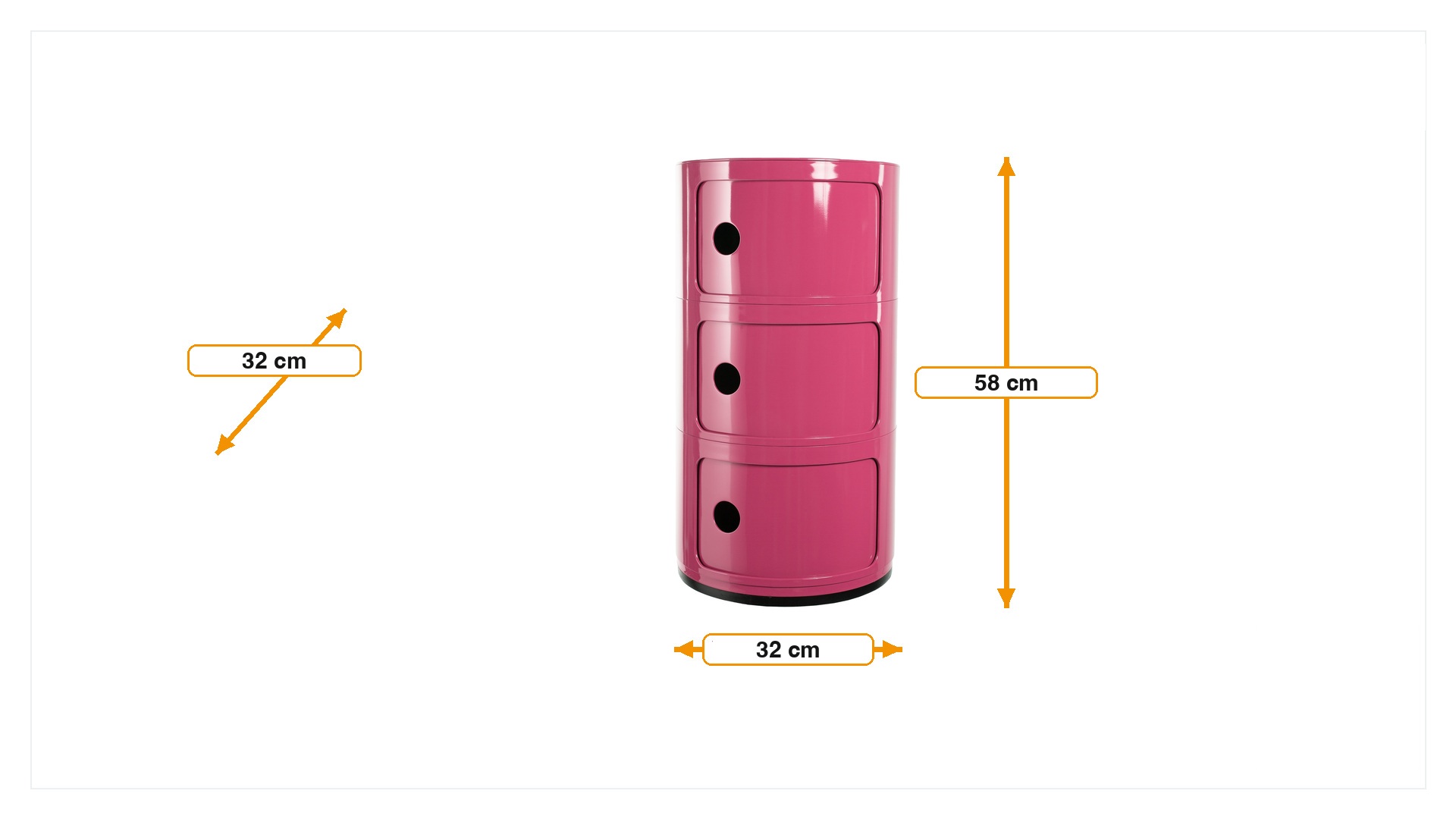 Dimensiones de Almacenamiento componibili 58cm