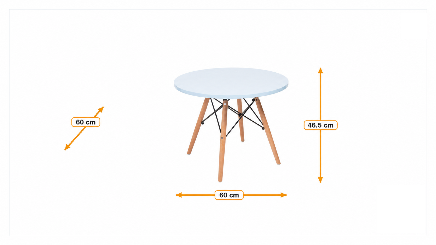 Product dimensions for Children's table CTW junior round