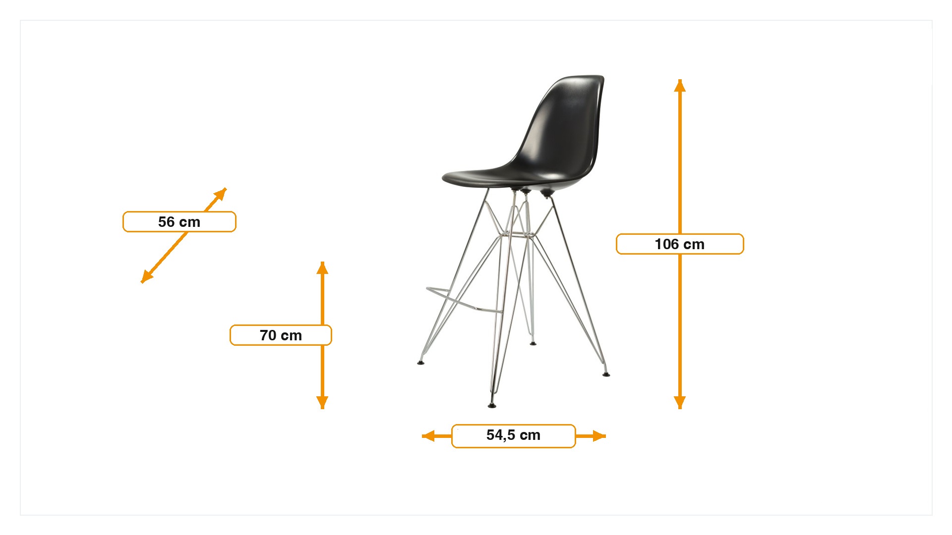 Product dimensions for Barstool DSR glossy