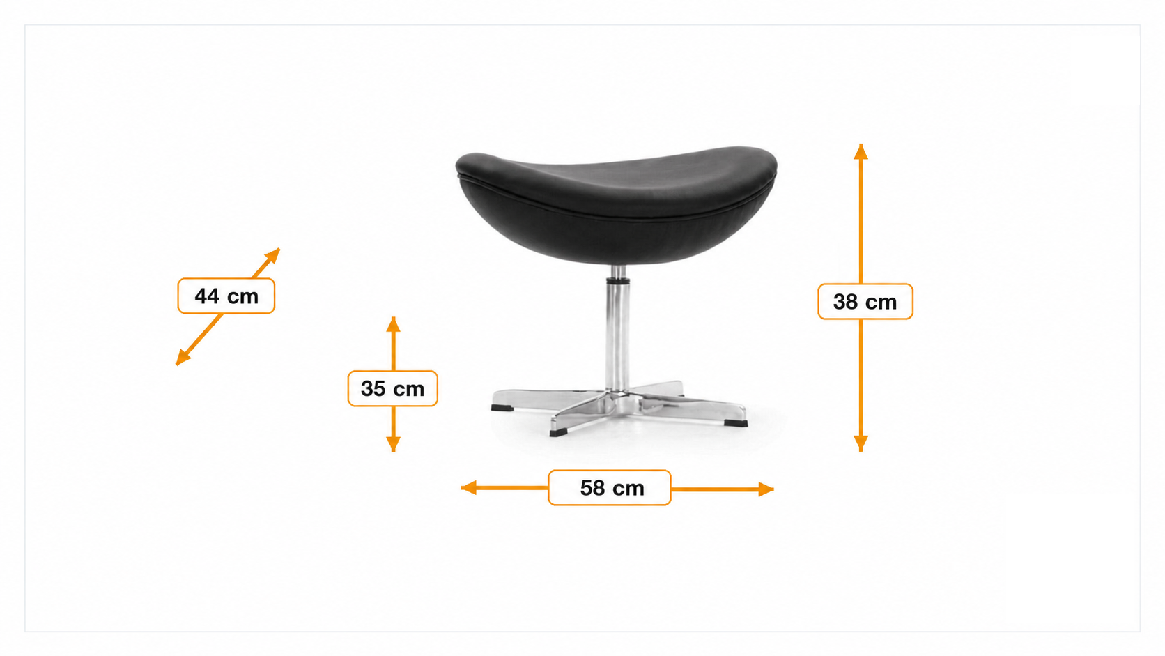 Dimensiones de Escabel Egg silla Cuero