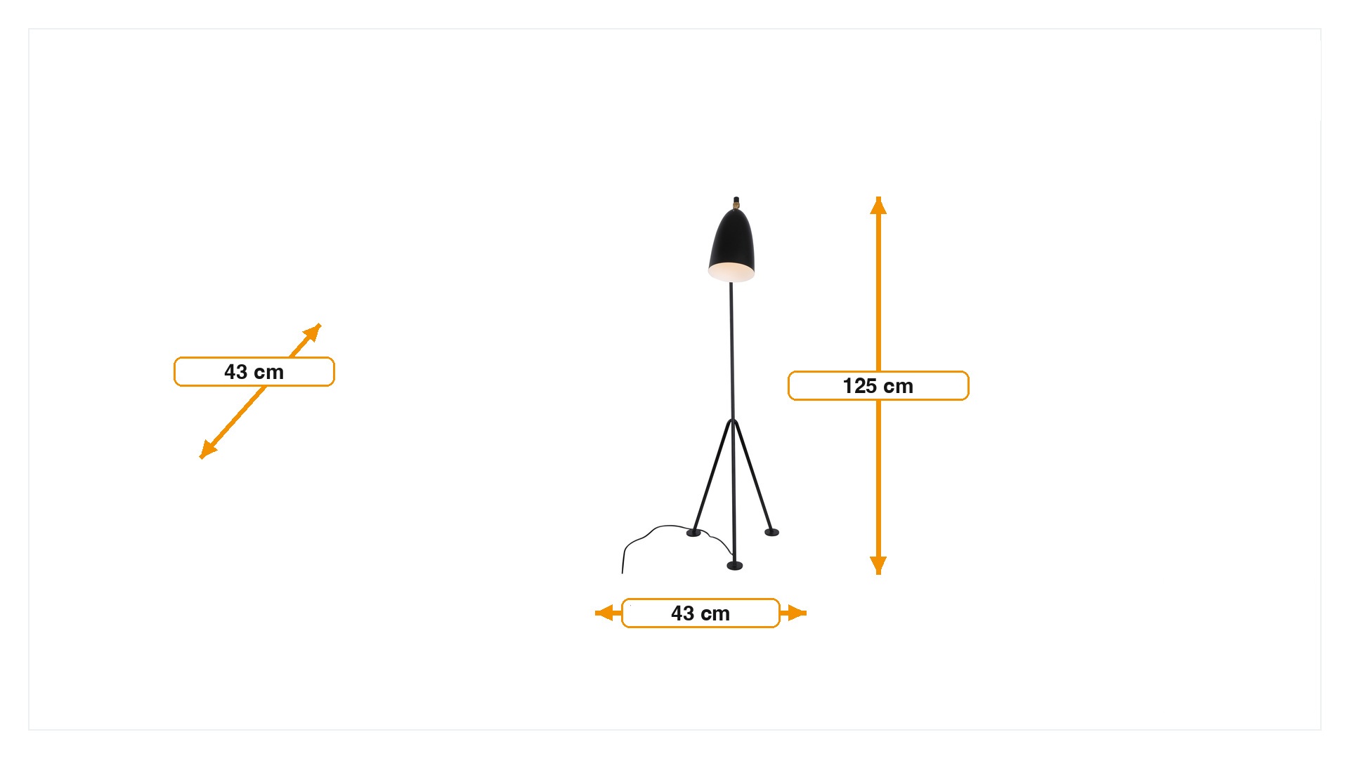 Mål for Gulvlampe Gräshoppa
