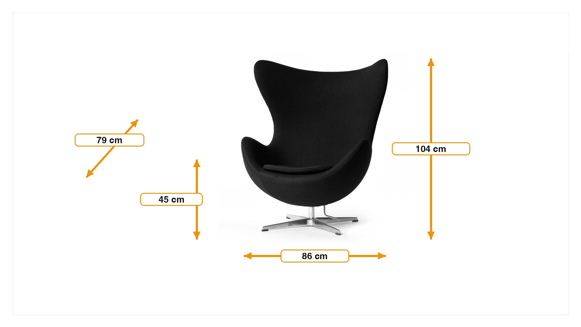 Dimensiones de Sillón Egg silla Cachemira