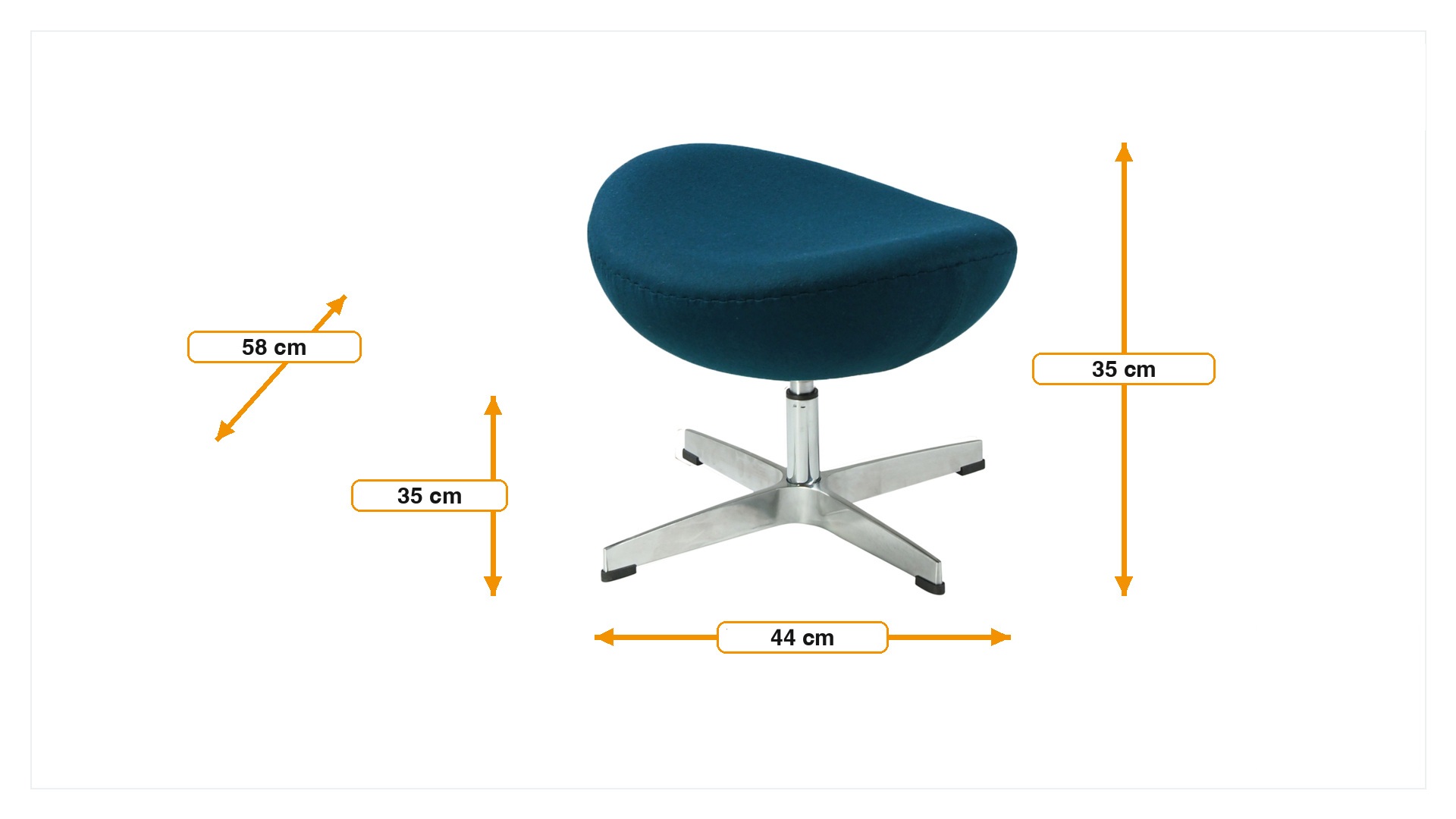 Dimensiones de Escabel Egg silla Cachemira