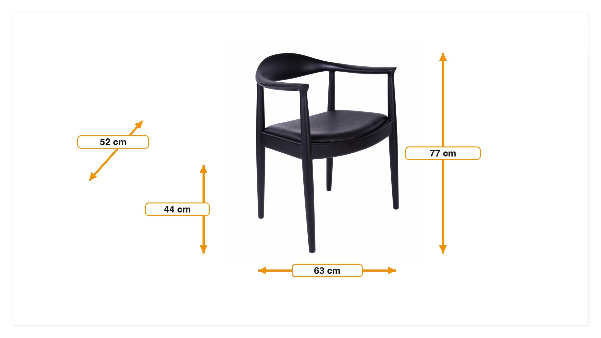 Mål for Spisebordsstol kennedy chair læder