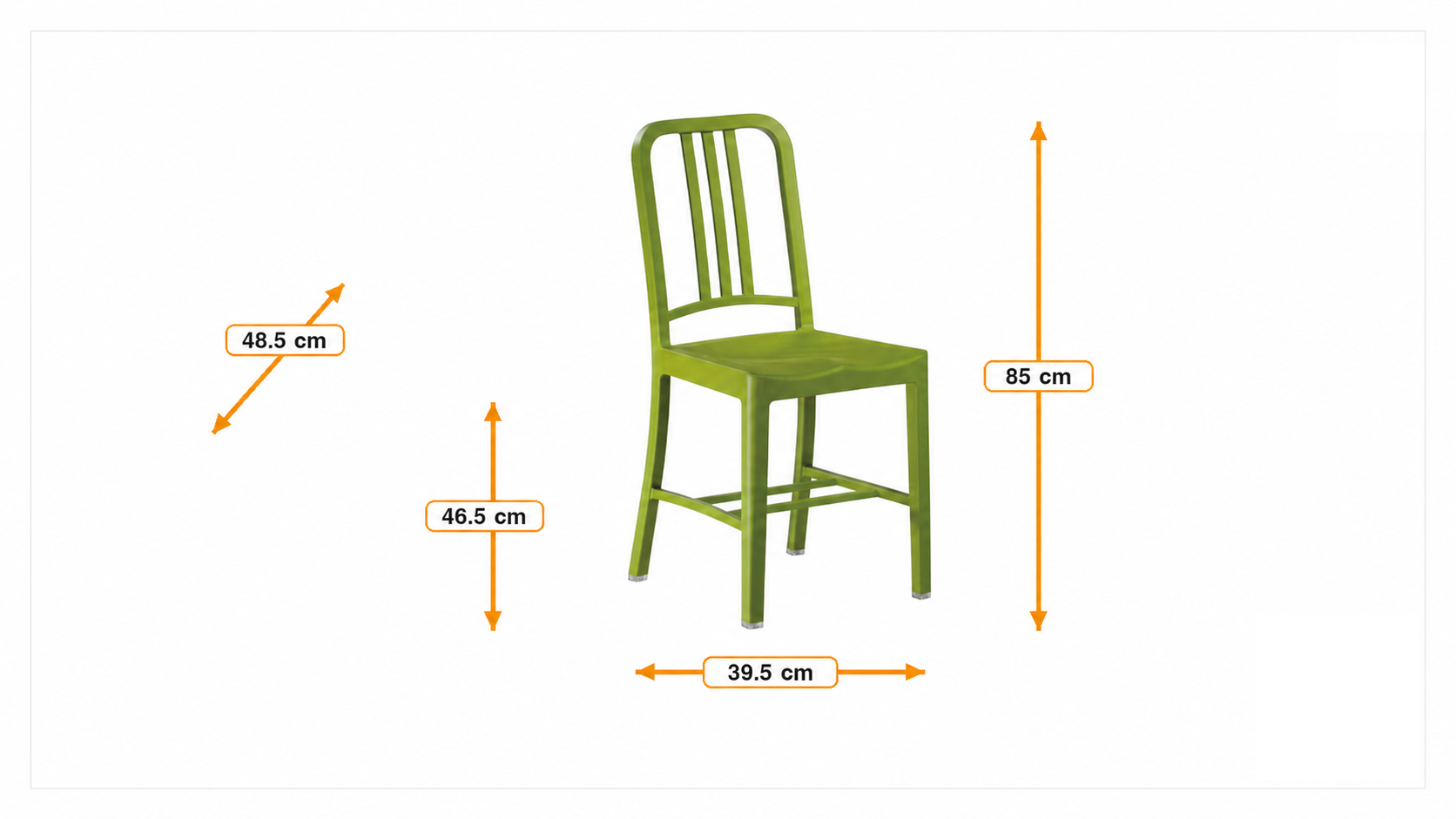 Dimensions de Chaise de terrasse Chaise de style marine mat