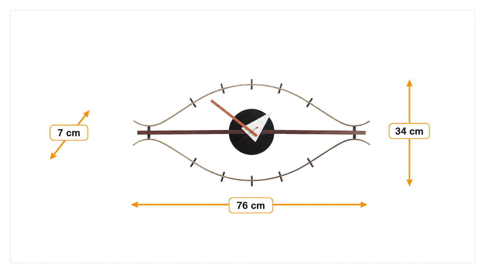 Abmessungen von Wanduhr Eye clock Mehrfarbig