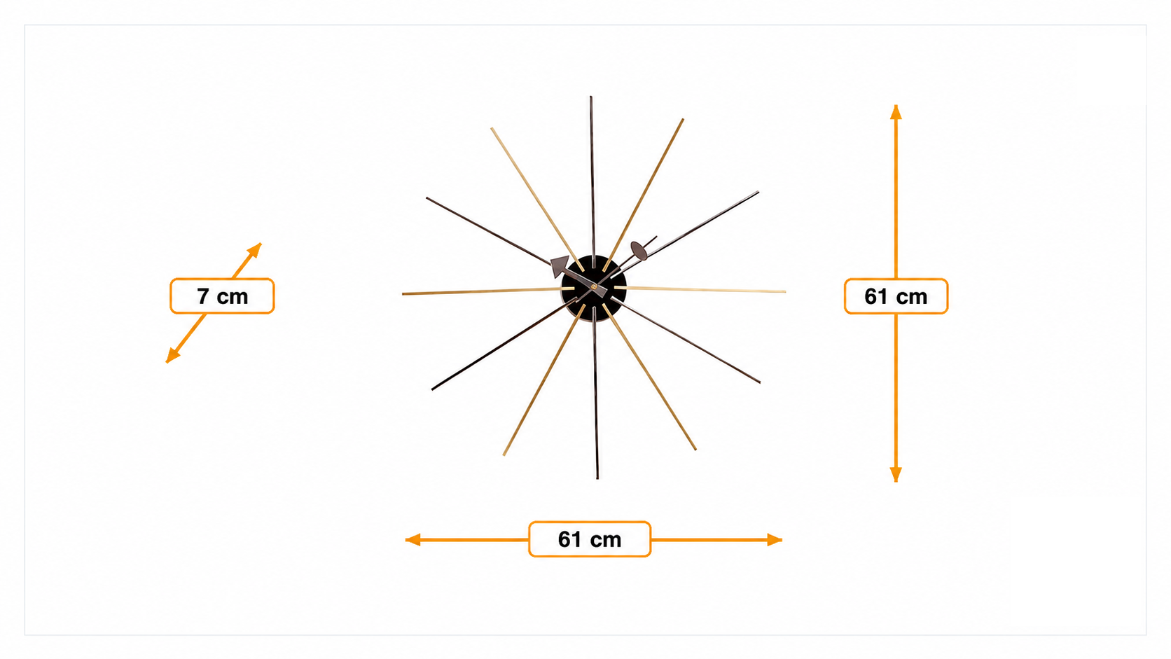 Mål for Veggur Star clock flerfarget