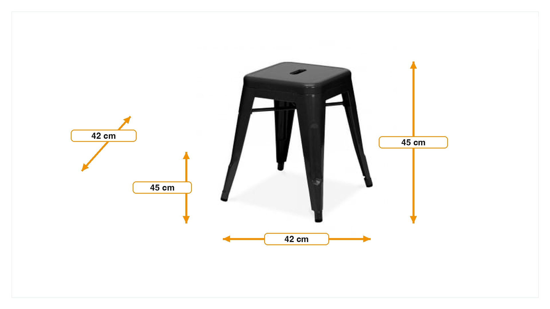 Dimensiones de Taburete Tolix style taburete 45cm