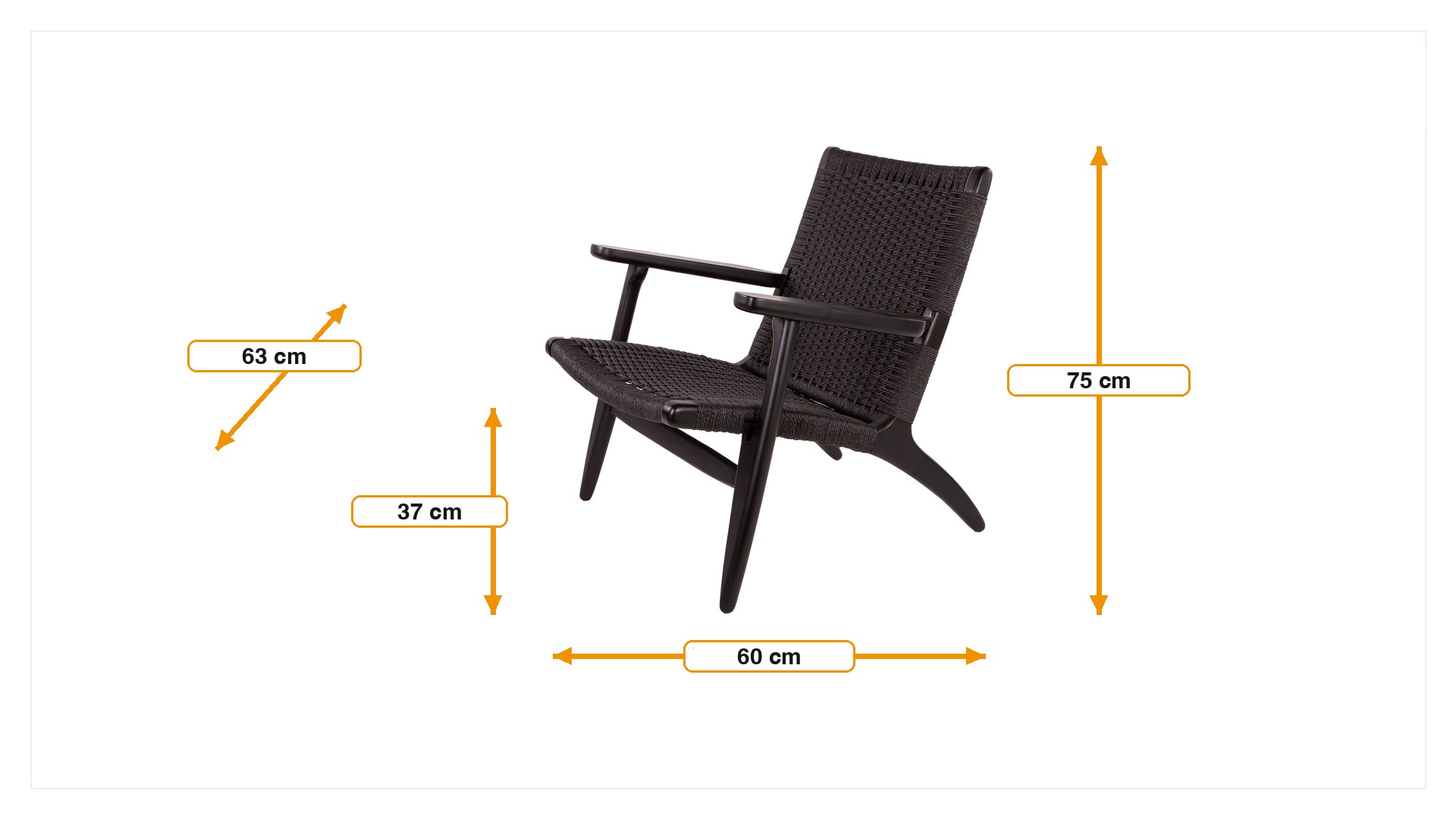 Product dimensions for Lounge chair Easy Chair