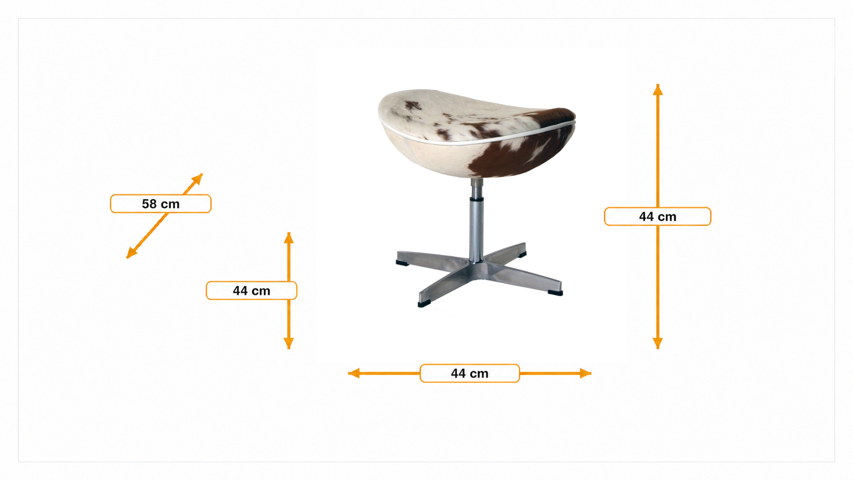 Dimensions de Tabouret Egg chaise Brun / blanc