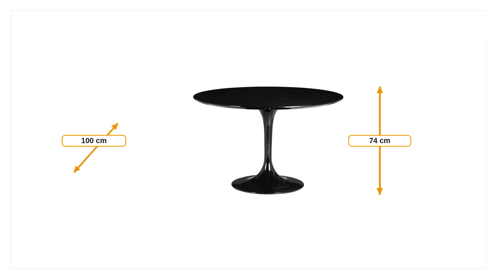 Abmessungen von Esstisch Tulip Table 100cm