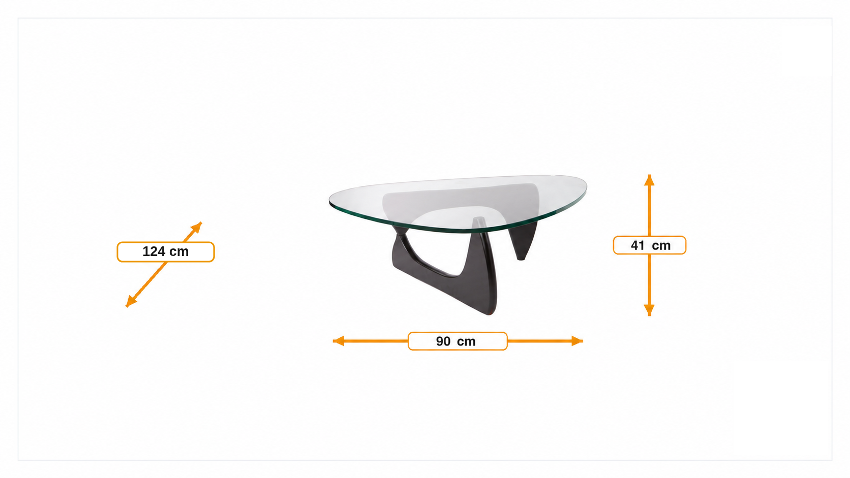 Dimensões de Mesa de café mesa Noguchi
