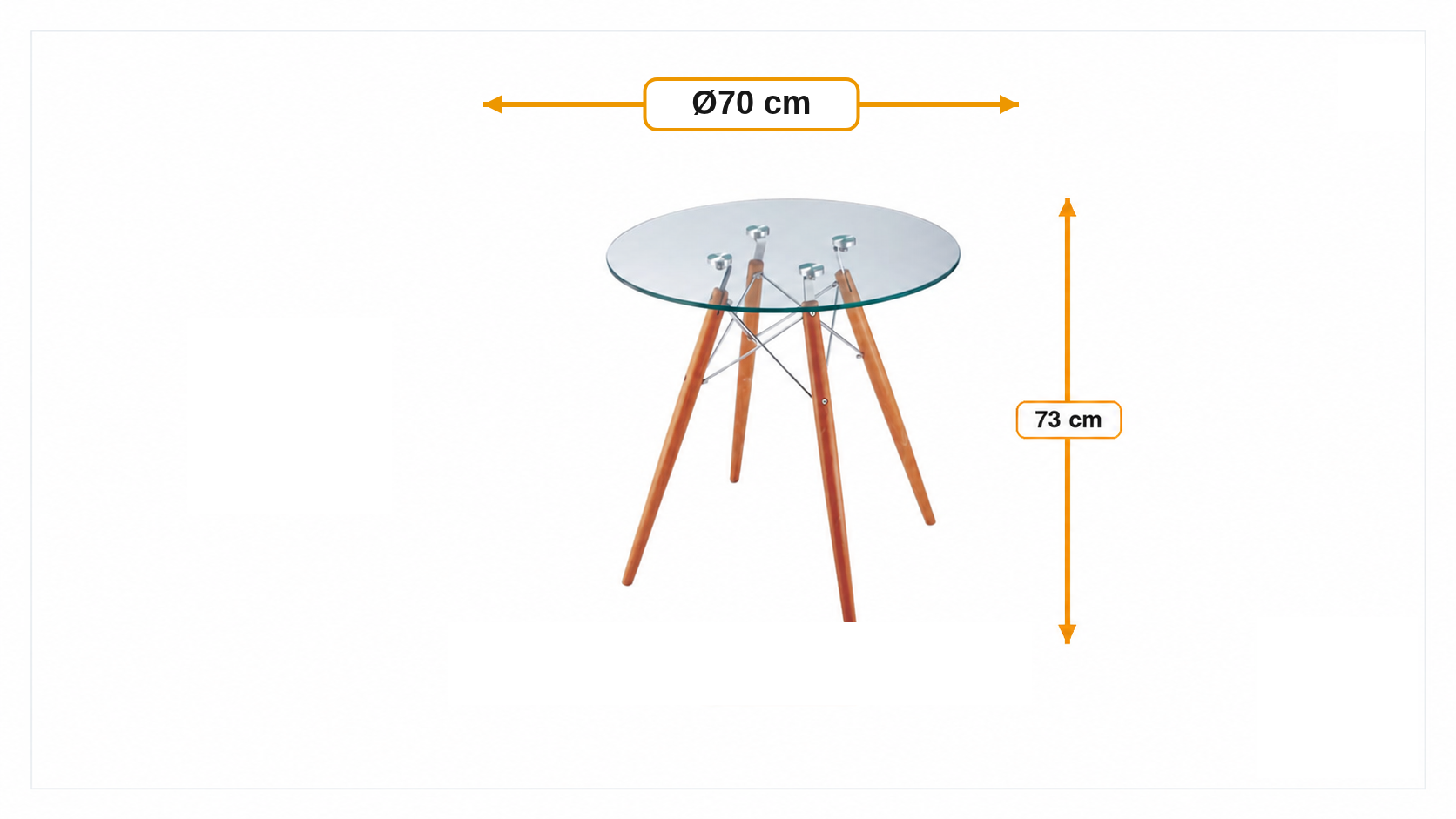 Product dimensions for Side table CTW transparent