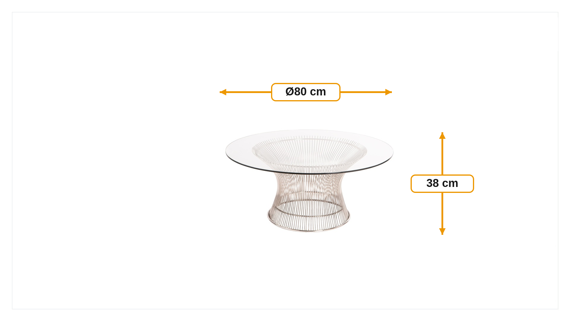 Product dimensions for Coffee table Wire table